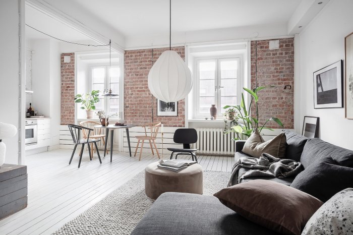 How to decorate apartments with exposed brick