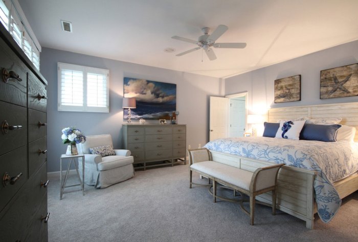 How to decorate a bedroom in beachy style