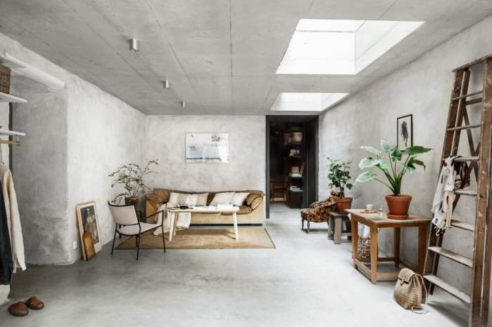 How to decorate an apartment with concrete walls