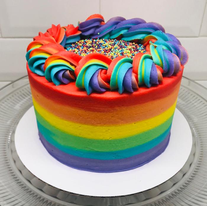 How to make and decorate a rainbow cake