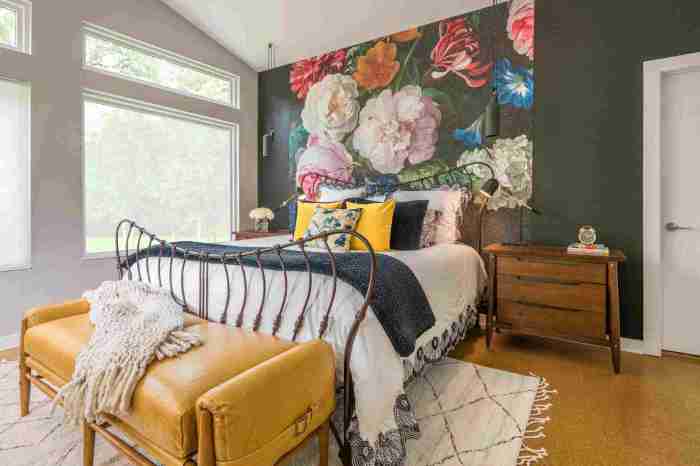 Dinding kamar wallpapered eclectic exquisite tidur hiasan simpel lucu trends eleven casartblog interiordesign