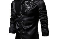 Mens silk crew neck dress shirts