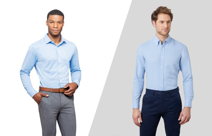 Blue dress shirt outfit men