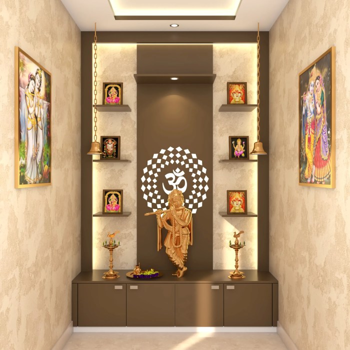 How to decorate pooja room with lights