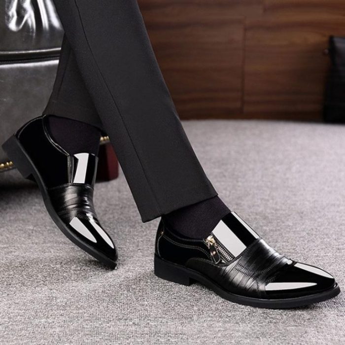 Shiny dress shoes for men